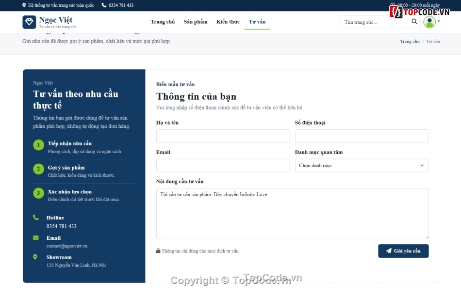 tư vấn,web tư vấn,web trang sức